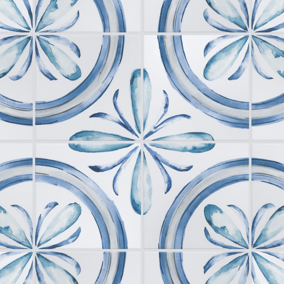 Saint Germain Gele Deco Rivette Porcelain Floor and Wall Tile