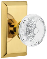 Studio Plate Double Dummy Crystal Meadows Knob, Polished Brass, STUCME