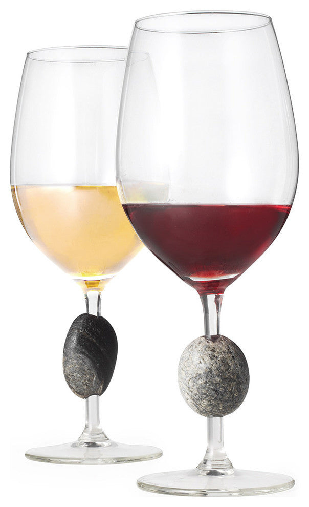 Stone Wine Glasses, Set of 2