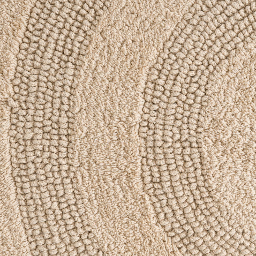 Winchester Crochet Border Bath Mat, Beige, 36" X 36"