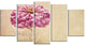 Pink Flower in Vase Watercolor, Large Floral Canvas Art Print, 60"x32", 5 Panels