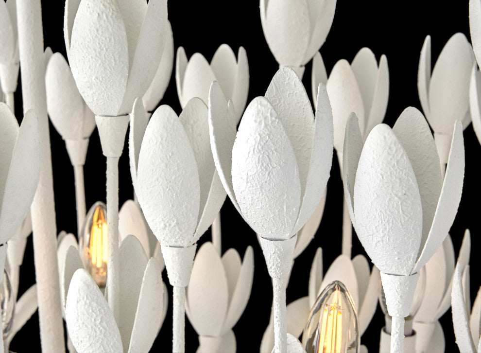Hinkley 60" Flora Ten Light Linear Chandelier, Textured Plaster