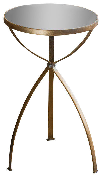 Mirror Top Table, Antique Gold