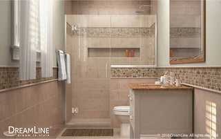 Unidoor Plus 39 1/2 - 40"Wx72"H Frameless Hinged Shower Door, Satin Black