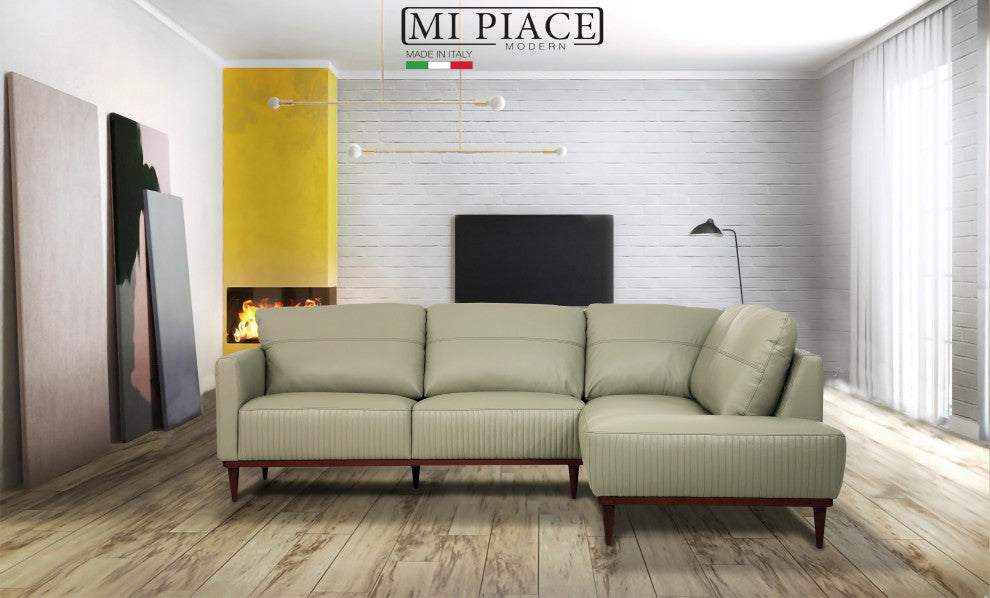 ACME Tampa Right Facing Sectional Sofa, Airy Green Leather