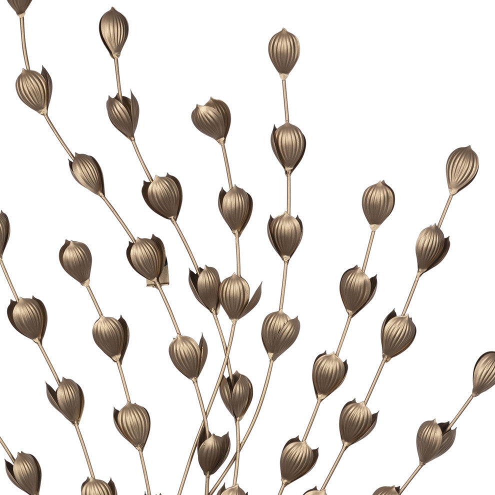 Gold Metal Leaf Bunch Wall D"cor