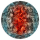 Abstract Floral Texture Design, Abstract Round Wall Art, 11"