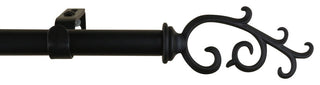 5/8" Diameter Julietta Curtain Rod, Black, 48"-84"