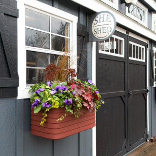 TruDrop Slat Medium Self Watering Windowbox, 35"x13"x12"H, Slate