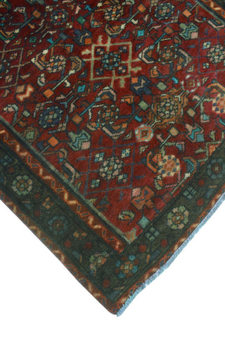 Fine Vintage Distressed Isphan Burgundy/Brown Runner, 3'4 x 8'1