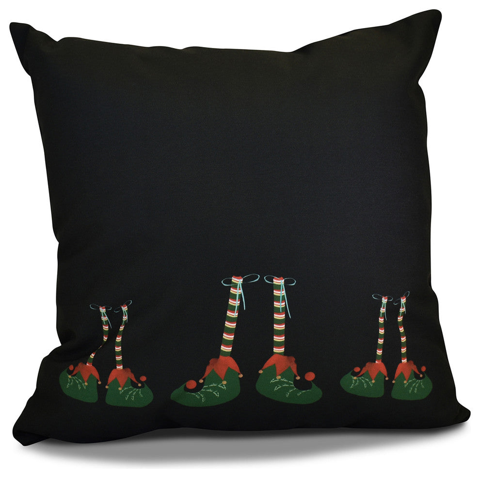 Elfin Magic Pillow, Black, 16"x16"