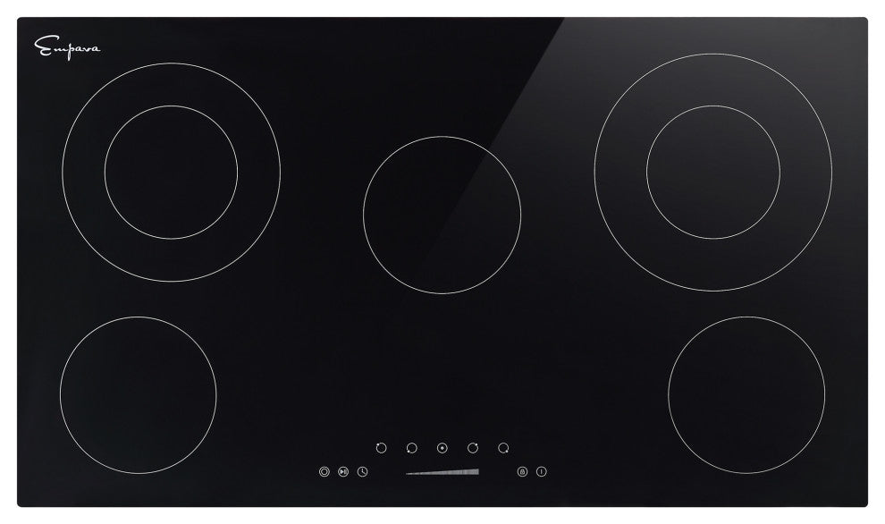 Built-in 36" 5 Elements Smooth Surface, Radiant Black Electric Cooktop