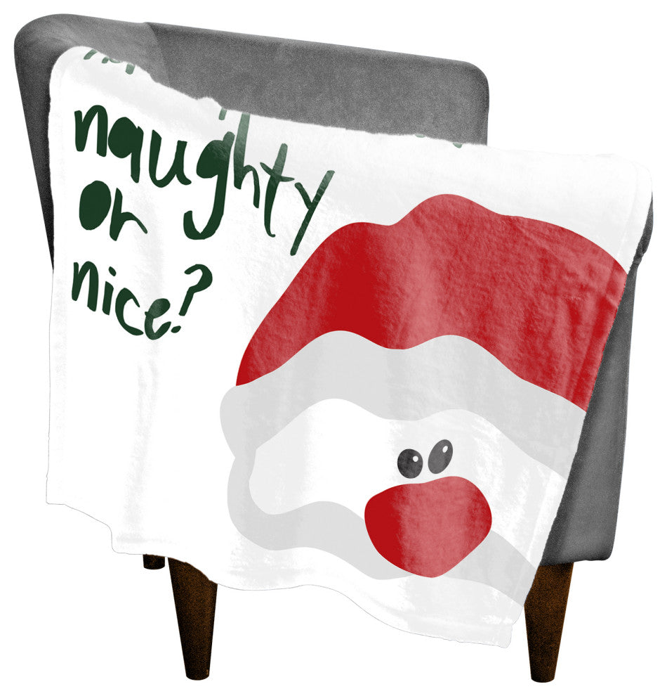 Naughty or Nice Santa 30x40 Coral Fleece Blanket