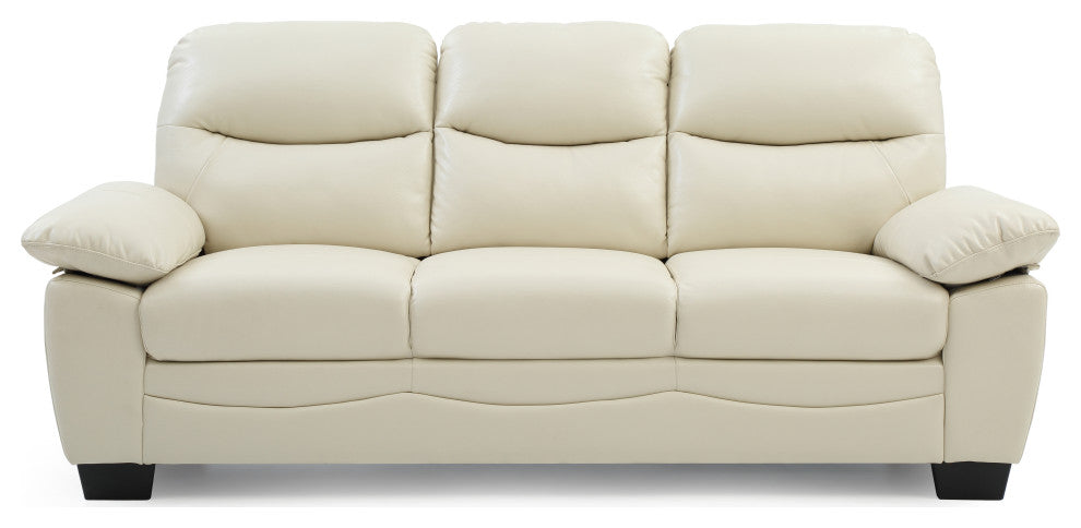 Nipomo Faux Leather Sofa, Pearl