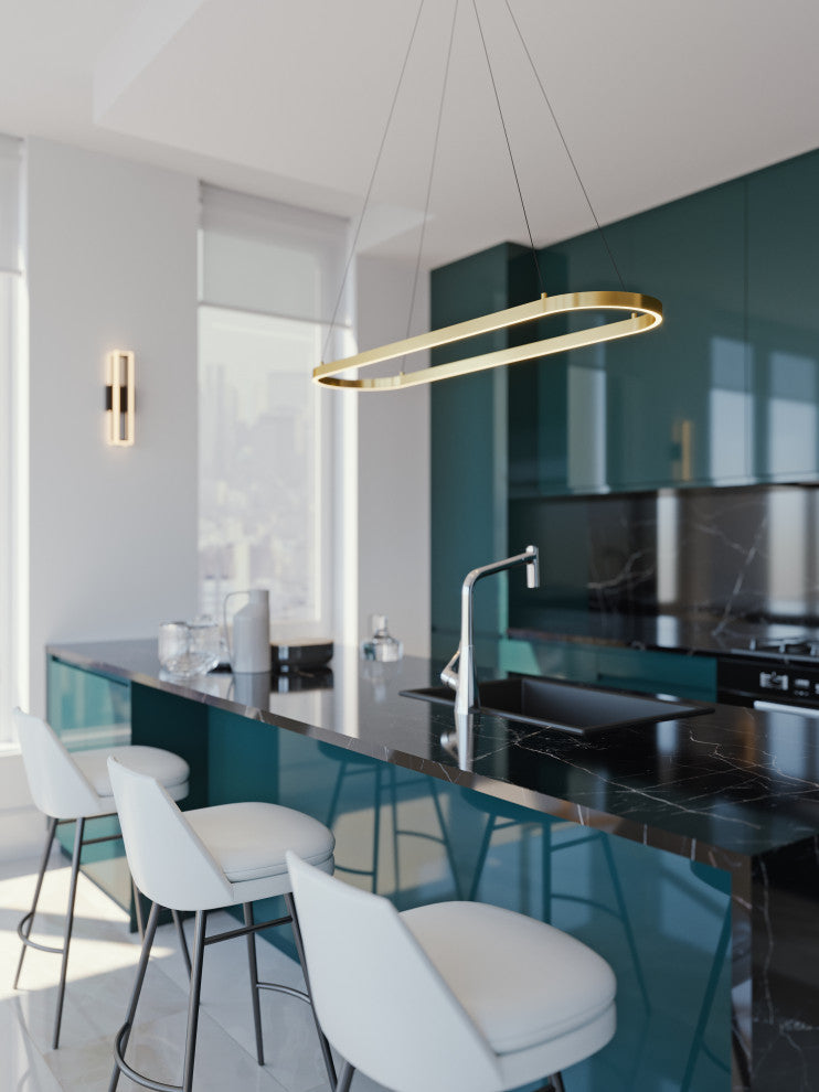 Glo 48'' LED Linear Pendant, Satin Brass