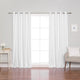 Linen Textured Grommet Thermal Total Blackout Curtains, White, 52"x63"