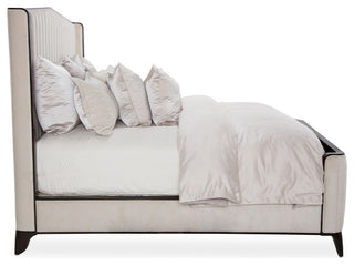 Paris Chic Eastern King Channel Tufted Panel Bed - Ivory/Espresso