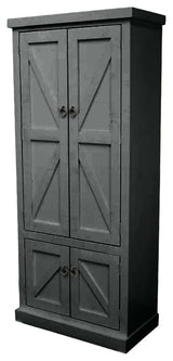 Rustic Kitchen Pantry Cabinet, Antique Black