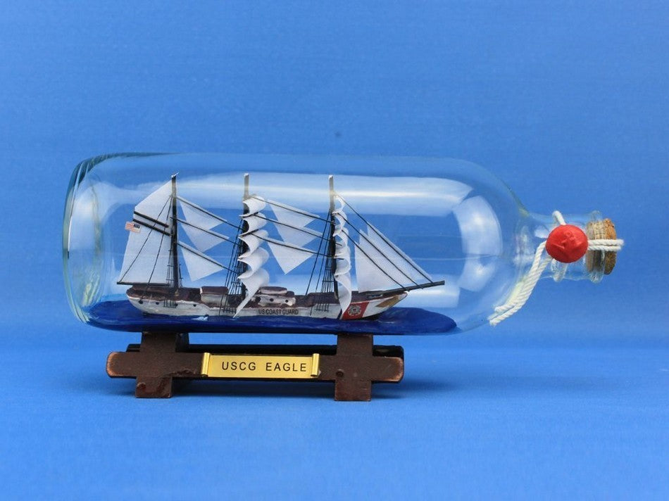 United States Coast Guard Eagle Decorative Ship In A Bottle, 9"