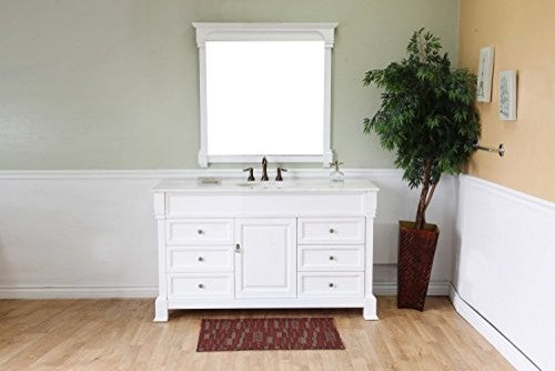 60" Single Sink Wood Vanity, White
