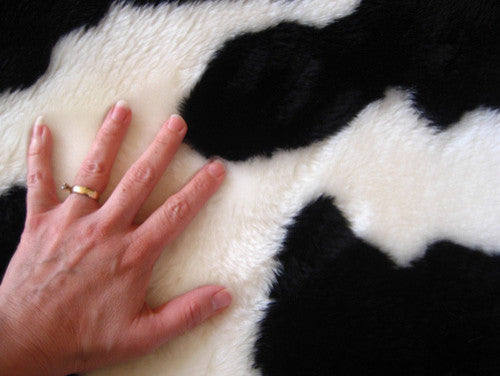 Faux Fur Cow Hide Rug, 56"x79"
