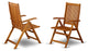 5 Position Outdoor- Folding Arm Chair Made From Acacia Wood -Set Of Two