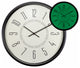 NeXtime Luminous Metal and Glass Wall Clock, White