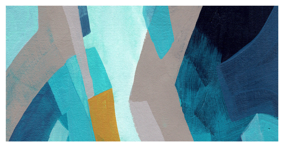 "Puzzle Blues C" Frameless Free Floating Panel Graphic Wall Art, 72"x36"