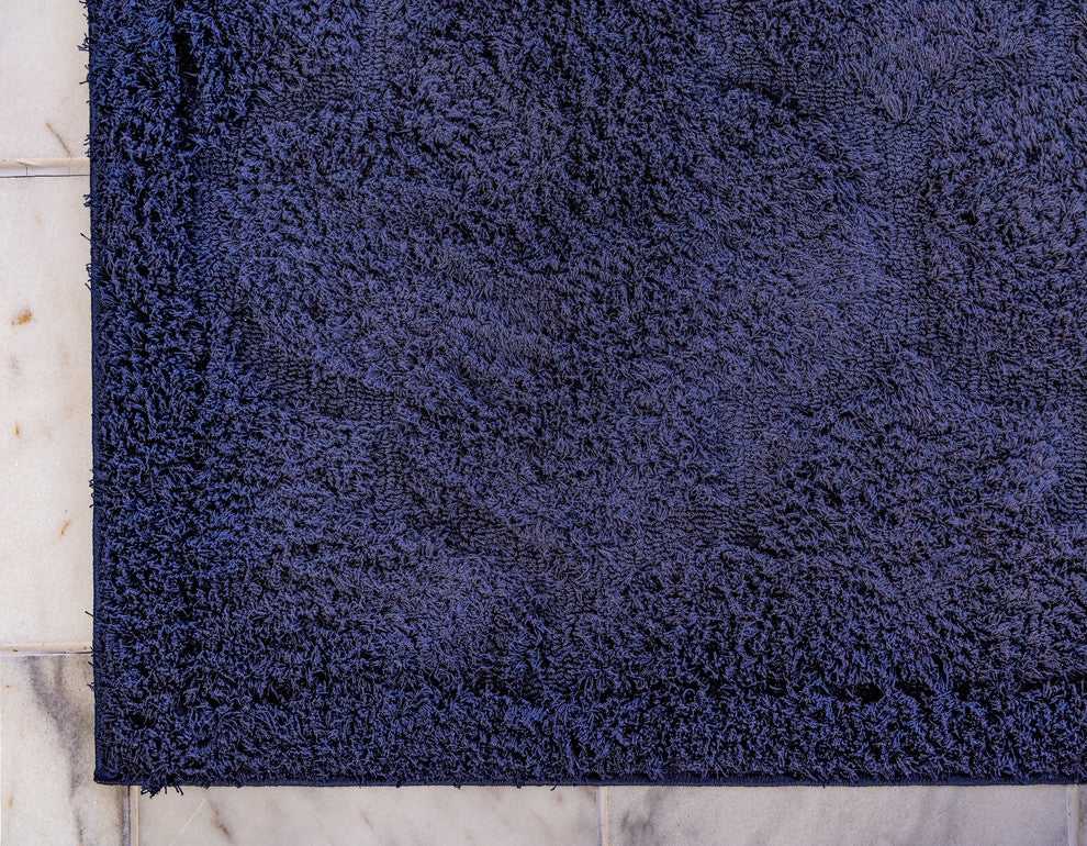 Unique Loom Navy Blue Traditional Trellis Shag 5' 0 x 8' 0 Area Rug