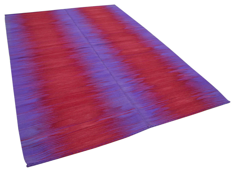 Rug N Carpet - Handmade Turkish 6' 7'' x 9' 5'' Modern Design Wool Kilim Rug