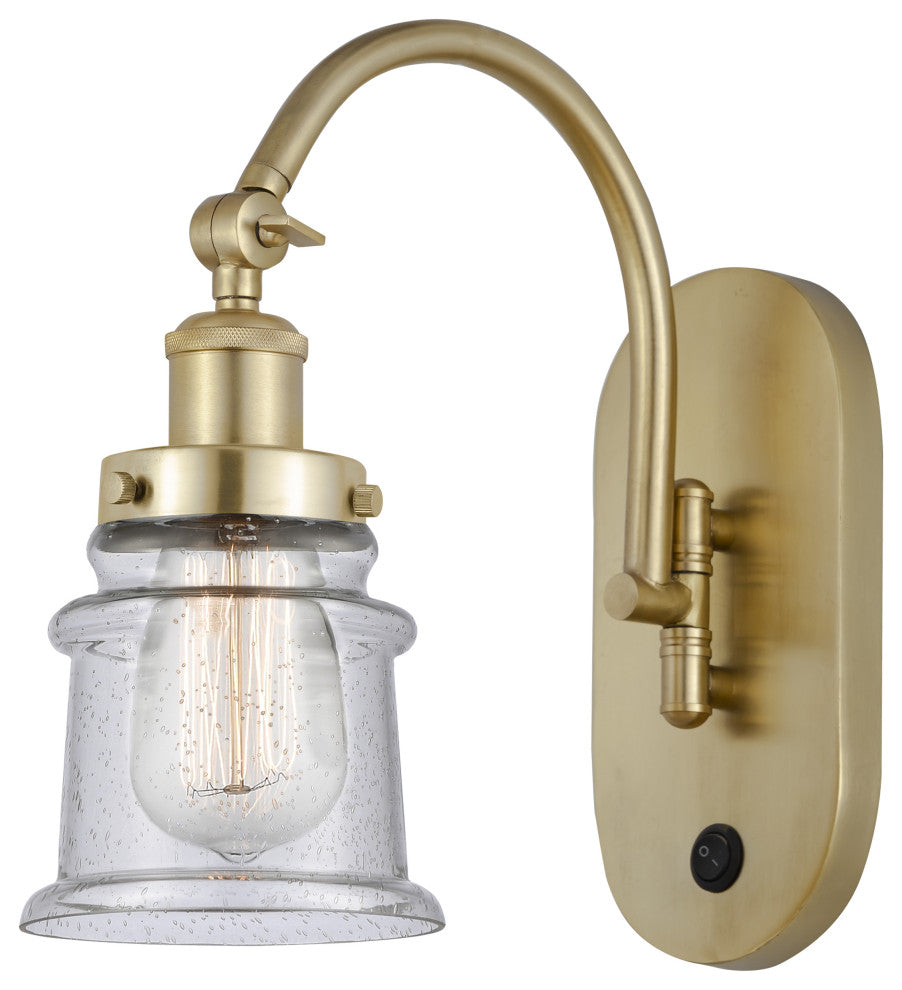 Innovations 918-1W-SG-G184S Canton 1 Light 6.5" Sconce, Satin Gold