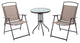 3-Piece Patio Bistro Set, Outdoor Folding Chairs and Table Set, Beige