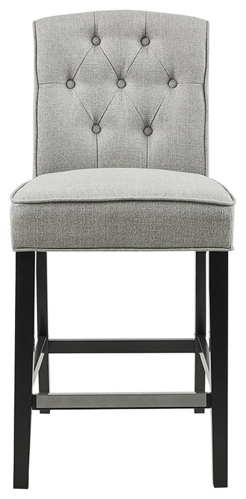 Madison Park Marian Tufted Back 26" Counter Stools, Grey