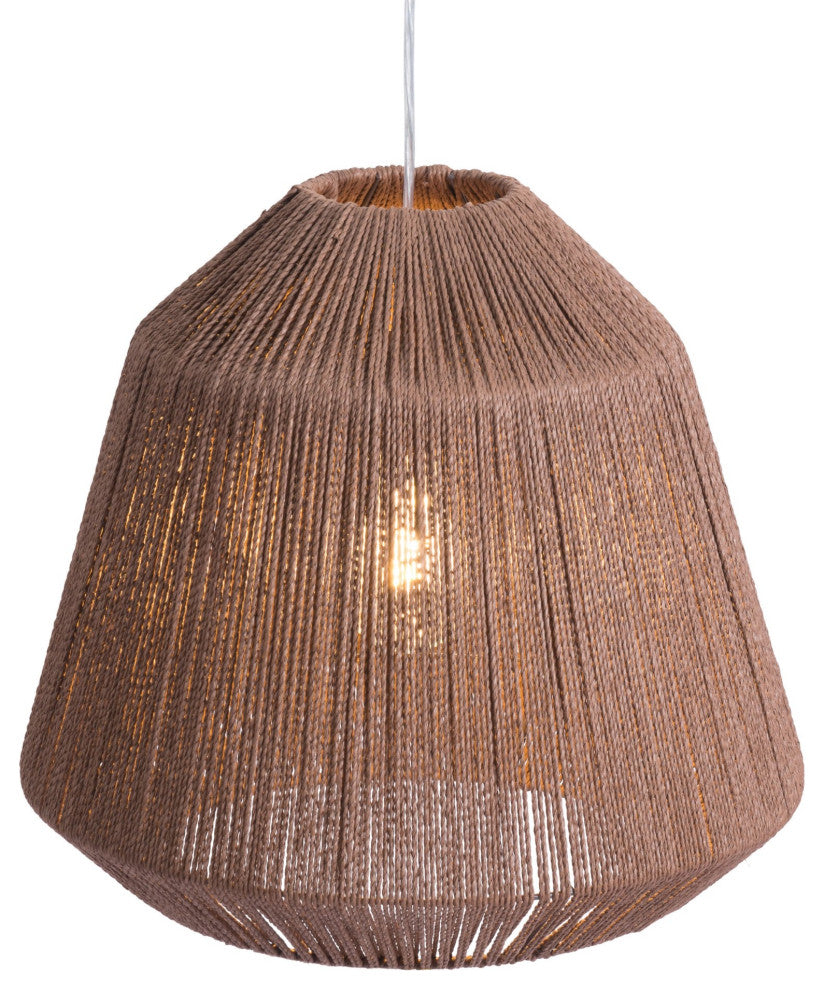 Pendant Ceiling Light Fixture, Steel Metal, Rope, Brown, Kitchen LoungeLobby