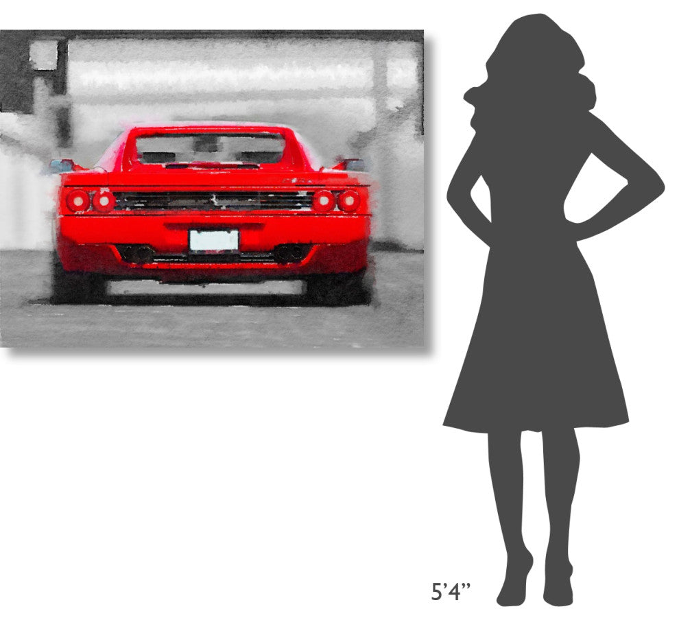 "Ferrari F512 Rear Watercolor" Fine Art Print
