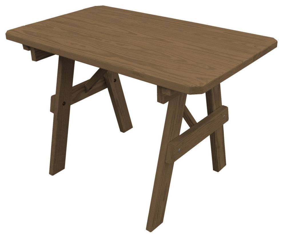 Pine Traditional Table, Mushroom Stain, 4 Foot
