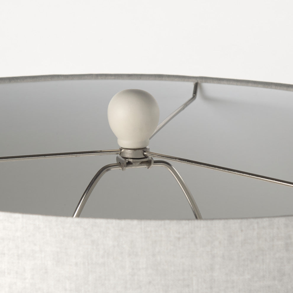 Cato 20.0Lx20.0Wx33.5H Cream Base With White Shade Table Lamp