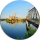 Ottawa Morning Panorama, Cityscape Photo Round Wall Art, 23"