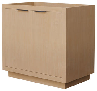 Maroni 36" Light Straw Single Vanity, No Top, No Sink, Black Trim