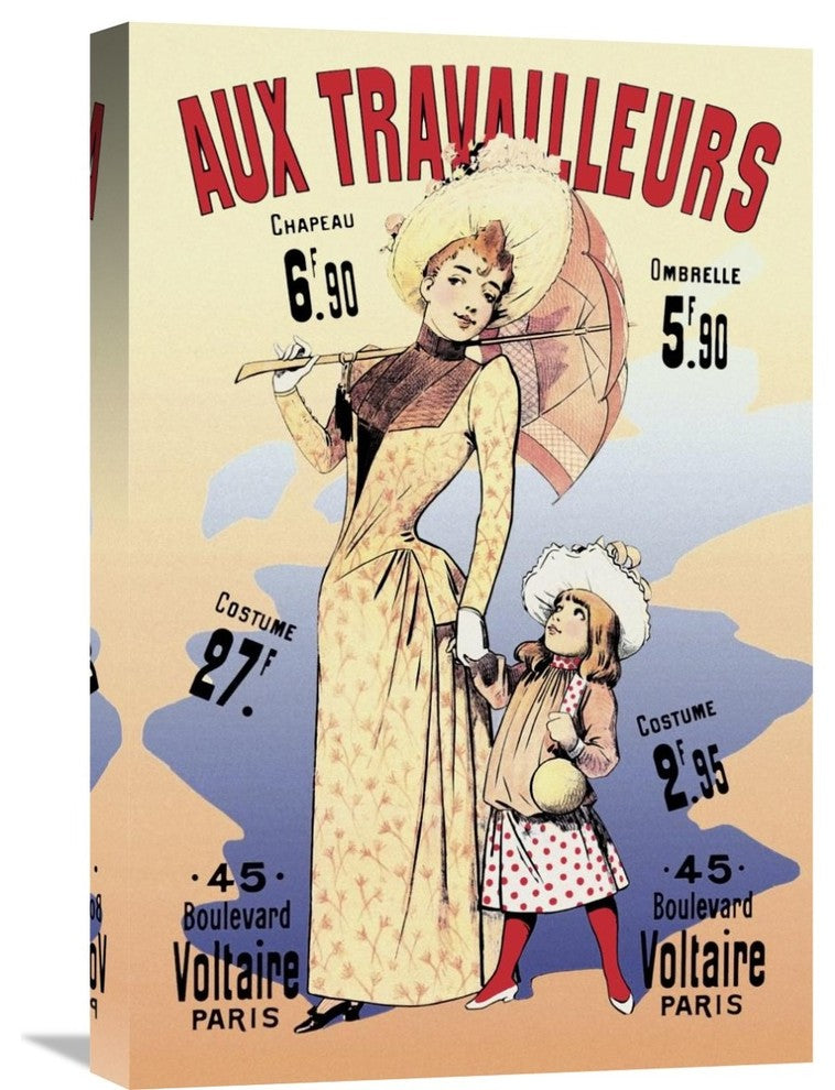 "Aux Travailleurs" Stretched Canvas Giclee by Alfred Choubrac, 16"x24"