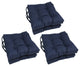 16" Spun Polyester Solid Outdoor Square Tufted Chair Cushions, Set of 6, Azul