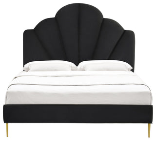 TOV Furniture Bianca Black Velvet Bed in Queen