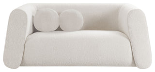 Abbington Boucle Fabric Upholstered Loveseat, Cream