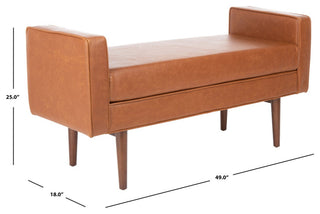 Safavieh Henri Midcentury Bench, Light Brown/Walnut