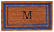 Blue Border 18"x30" Monogram Doormat, Letter M