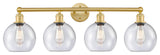 Athens 4-Light 35" Bath Vanity Light, Satin Gold, Seedy