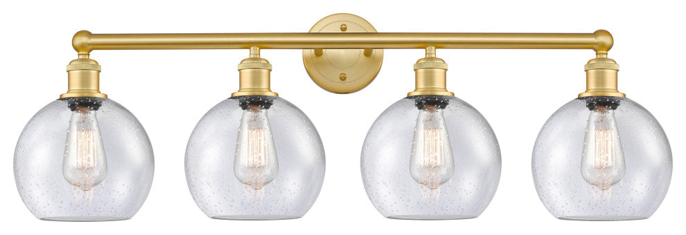 Athens 4-Light 35" Bath Vanity Light, Satin Gold, Seedy
