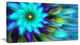 Massive Blue Green Fractal Flower, Floral Canvas Art Print, 40x20