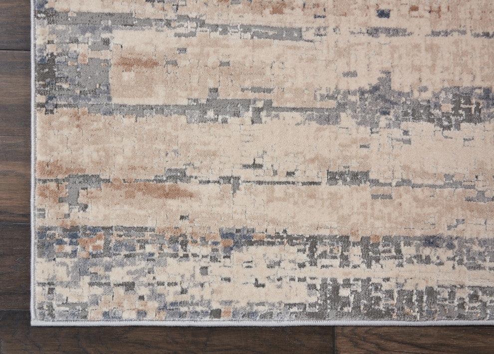 Nourison Rustic Textures 7'10" Round Beige/Grey Modern Indoor Area Rug