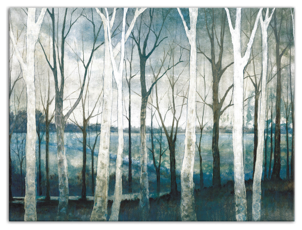 Birch Tree Marsh Canvas Wall Art,, 40"x30", Unframed